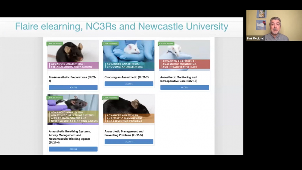 NC3RS主持的2020年电子学习网络研讨会的屏幕截图，由Paul Flecknell教授介绍。