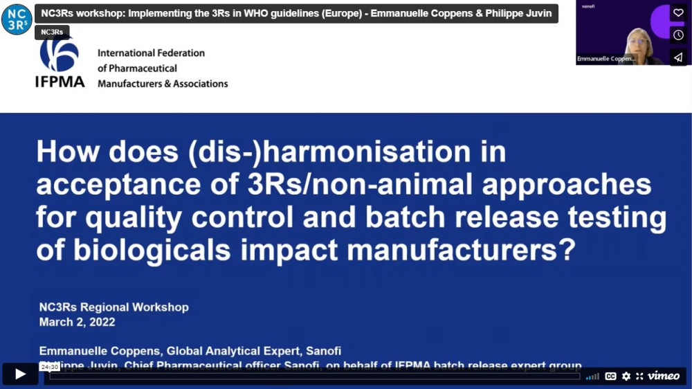 网络会议标题幻灯片:生物制剂的质量控制和批放行测试的3Rs/非动物方法的接受(不)协调如何影响制造商?