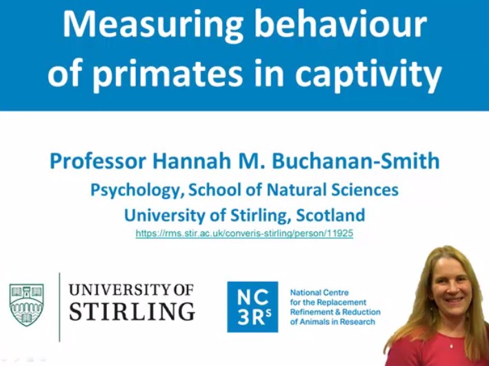 猕猴网站截图。题目是用汉娜·m·布坎南-史密斯教授的照片测量圈养灵长类动物的行为